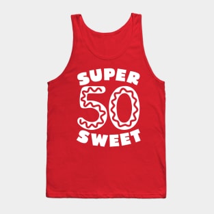 Super Sweet 50 White Donut Icing Tank Top